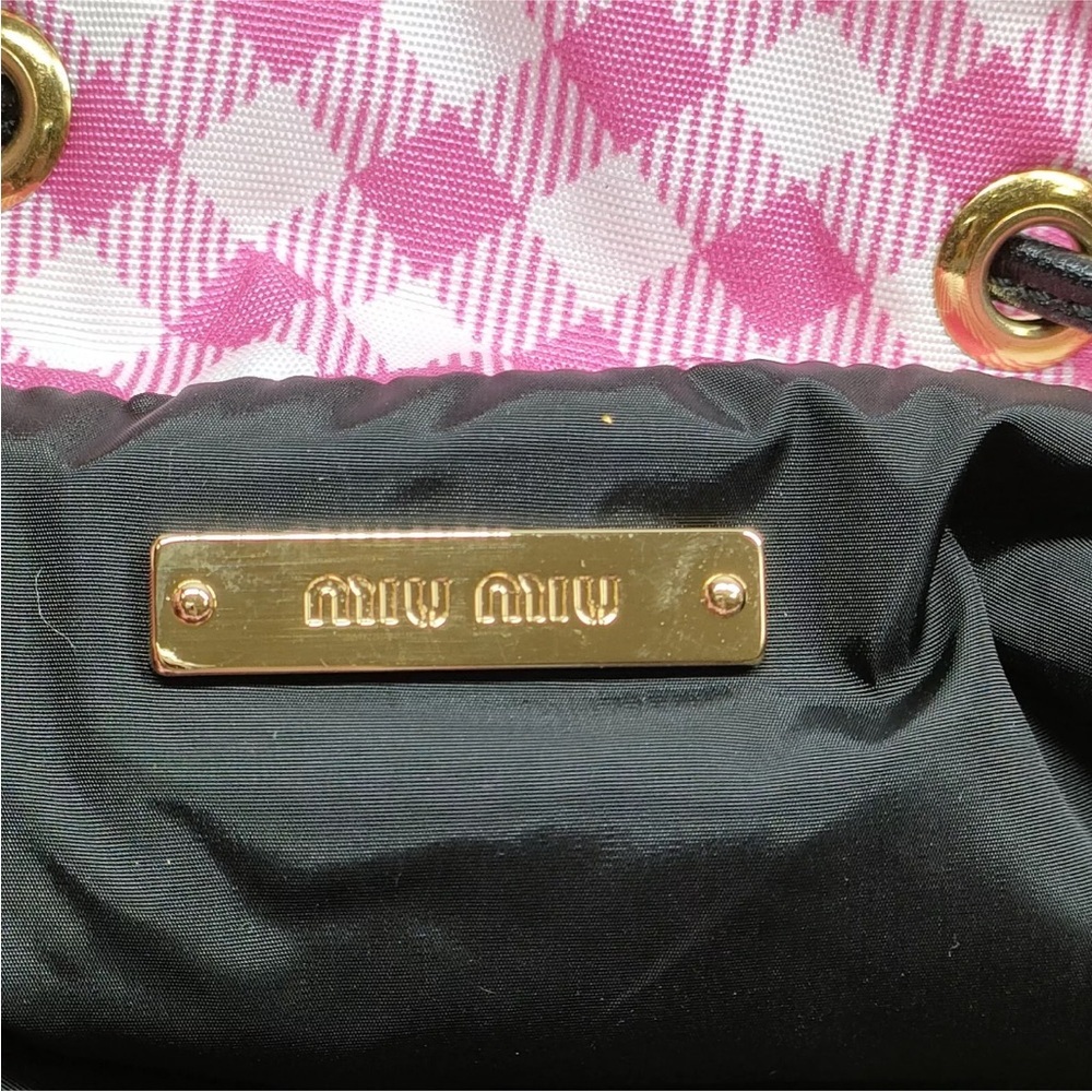 Miu Miu Cosmetic Pouch Bag  Pink Nylon - Picture 6 of 13